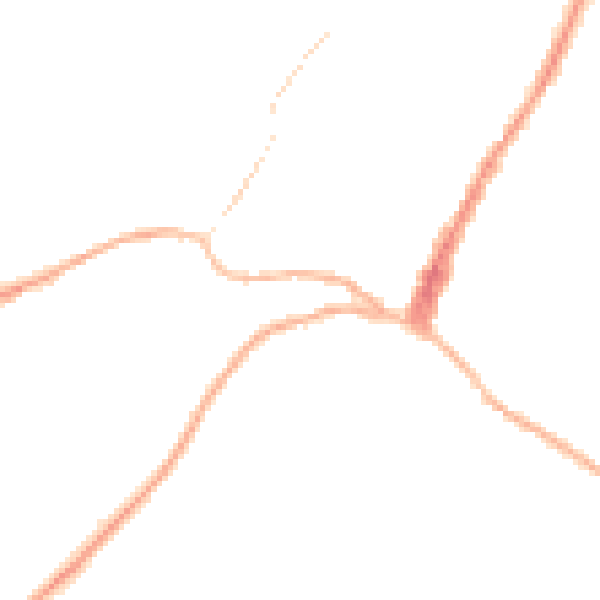 Night-time road noise heatmap for GU27 2NZ