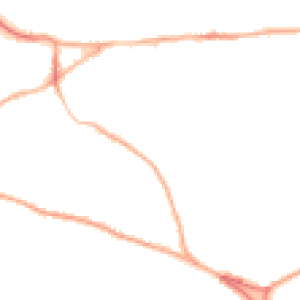 Night-time road noise heatmap for GU27 2QS