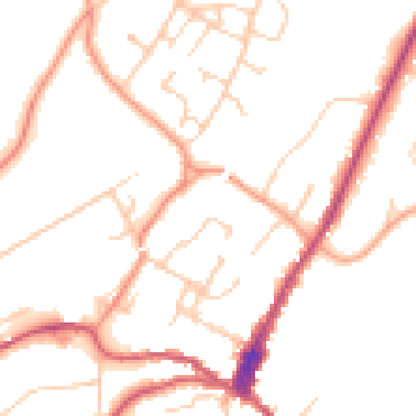Daytime road noise heatmap for GU27 2RD
