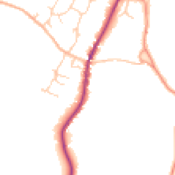 Daytime road noise heatmap for GU27 3ES