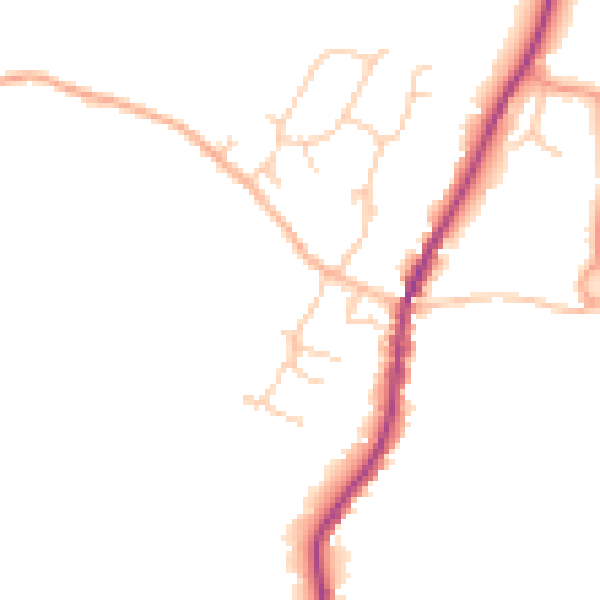 Daytime road noise heatmap for GU27 3HL
