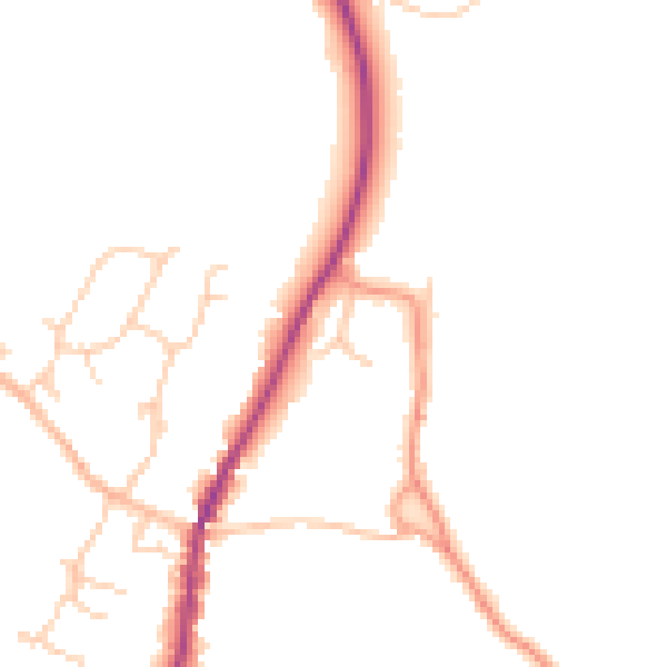 Daytime road noise heatmap for GU27 3HS