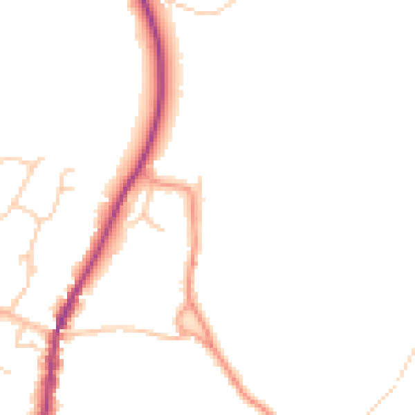 Daytime road noise heatmap for GU27 3HU