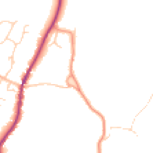 Daytime road noise heatmap for GU27 3HY
