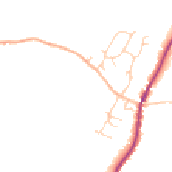 Daytime road noise heatmap for GU27 3JW