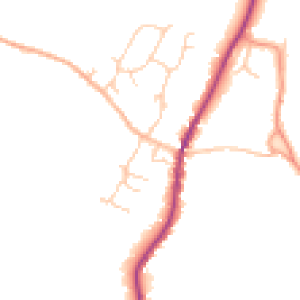 Daytime road noise heatmap for GU27 3JX