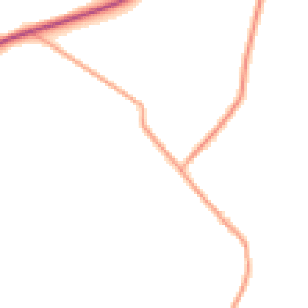 Daytime road noise heatmap for GU27 3NE