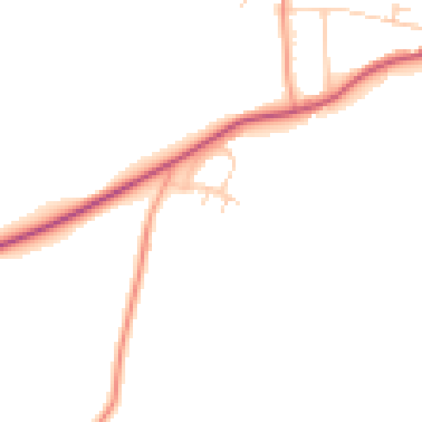 Daytime road noise heatmap for GU27 3QZ
