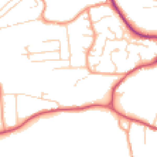 Daytime road noise heatmap for GU27 3RA