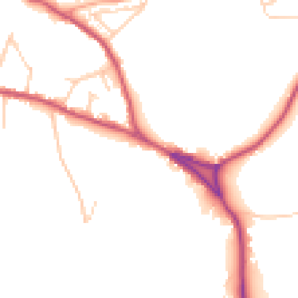 Daytime road noise heatmap for GU27 3SF
