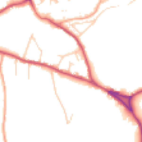 Daytime road noise heatmap for GU27 3SR