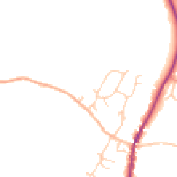 Daytime road noise heatmap for GU27 3TA