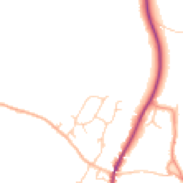 Daytime road noise heatmap for GU27 3TB