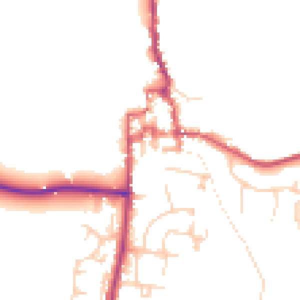 Daytime road noise heatmap for GU28 0AP