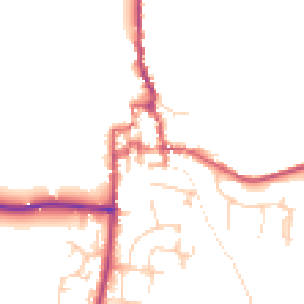 Daytime road noise heatmap for GU28 0AS