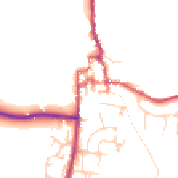 Daytime road noise heatmap for GU28 0AW