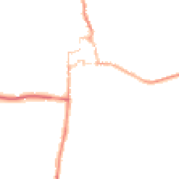 Night-time road noise heatmap for GU28 0AZ
