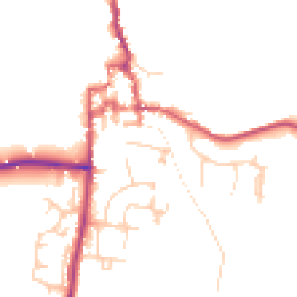 Daytime road noise heatmap for GU28 0BA