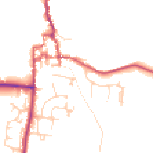 Daytime road noise heatmap for GU28 0BB
