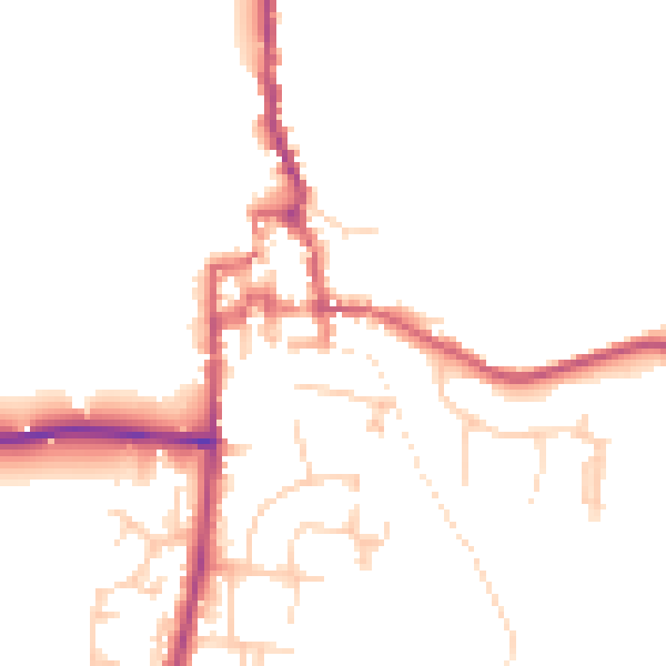 Daytime road noise heatmap for GU28 0BE