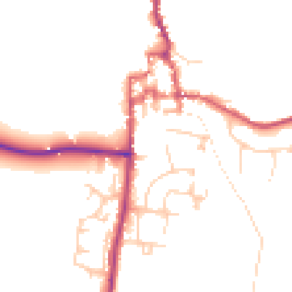 Daytime road noise heatmap for GU28 0BF