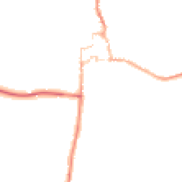 Night-time road noise heatmap for GU28 0BF