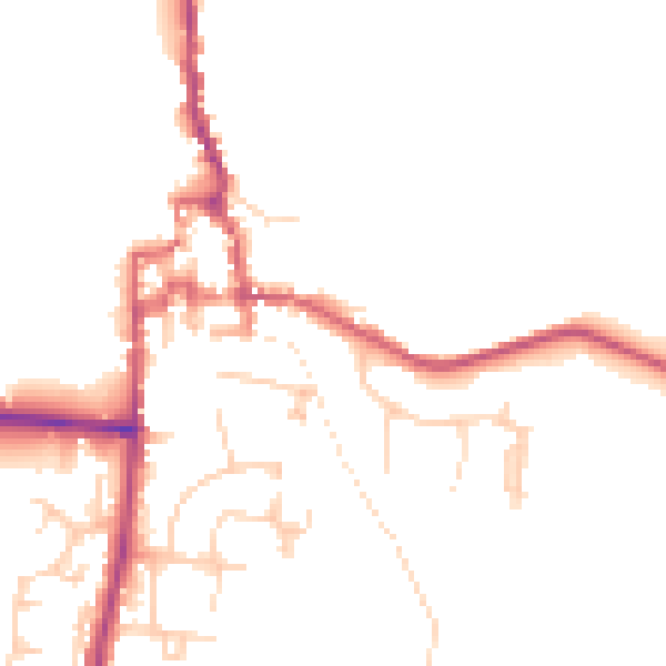 Daytime road noise heatmap for GU28 0BH