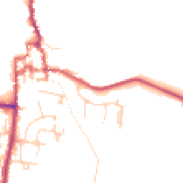 Daytime road noise heatmap for GU28 0BL
