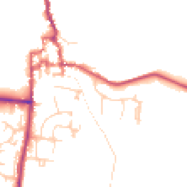 Daytime road noise heatmap for GU28 0BS