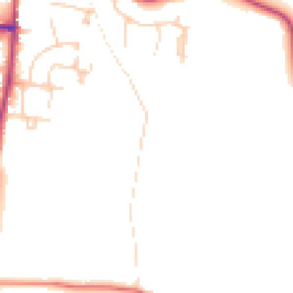 Daytime road noise heatmap for GU28 0BT