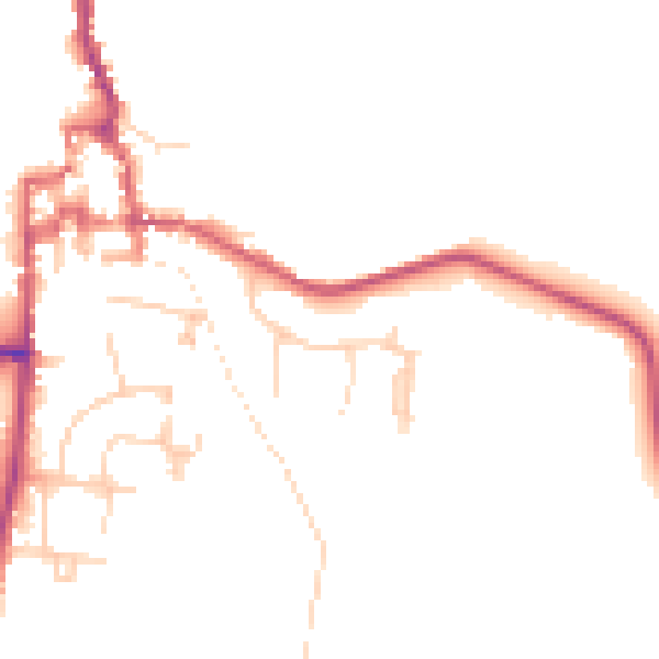Daytime road noise heatmap for GU28 0BW