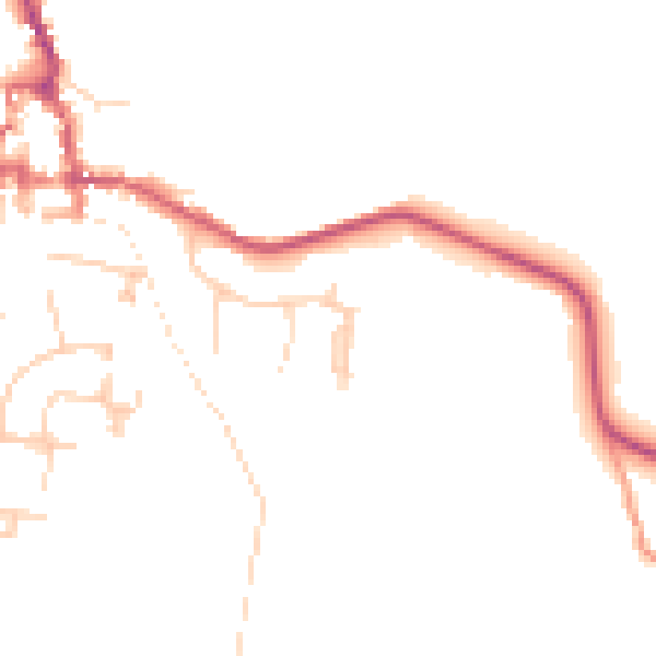 Daytime road noise heatmap for GU28 0BX
