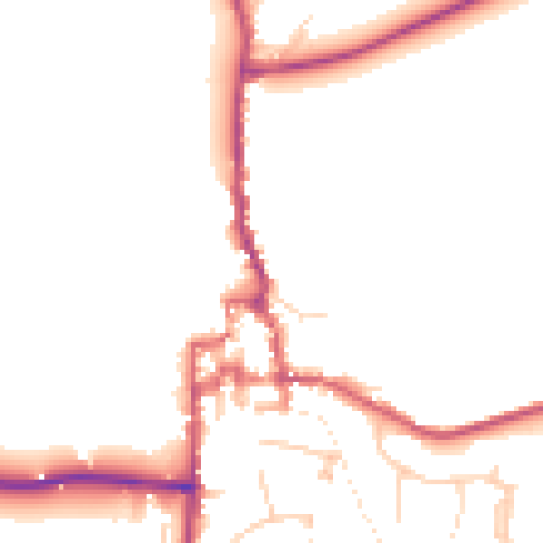Daytime road noise heatmap for GU28 0DD