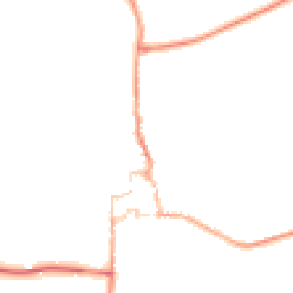 Night-time road noise heatmap for GU28 0DE