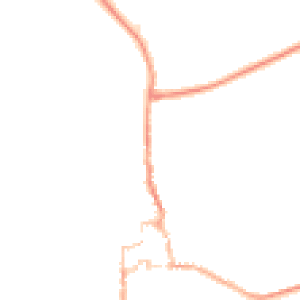 Night-time road noise heatmap for GU28 0DF