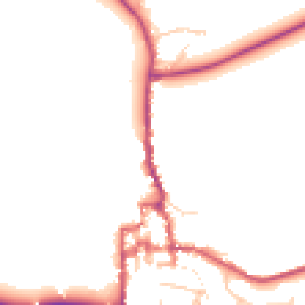 Daytime road noise heatmap for GU28 0DH