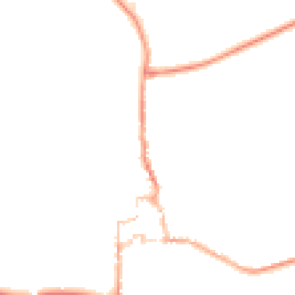 Night-time road noise heatmap for GU28 0DH