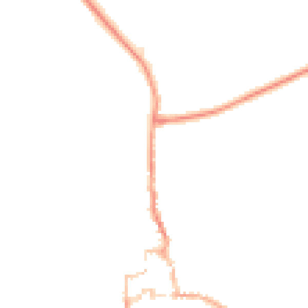 Night-time road noise heatmap for GU28 0DL