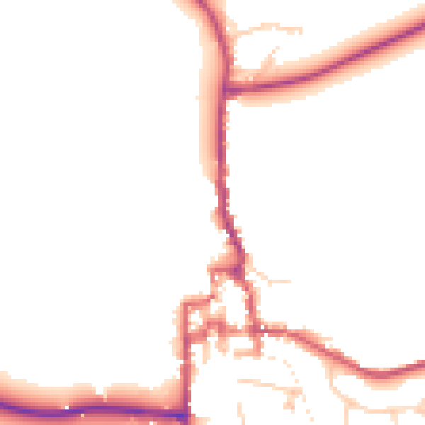 Daytime road noise heatmap for GU28 0DP