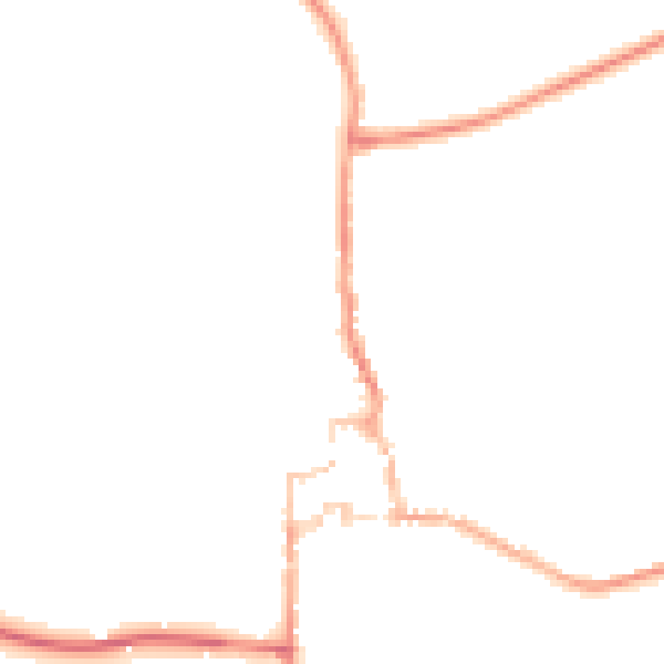 Night-time road noise heatmap for GU28 0DP