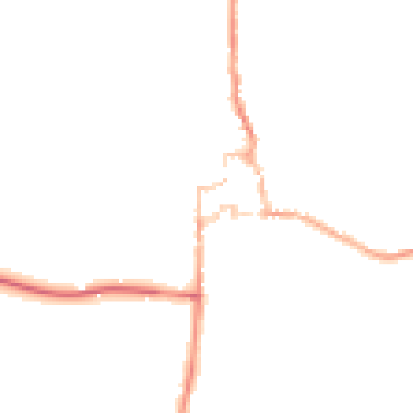 Night-time road noise heatmap for GU28 0DS