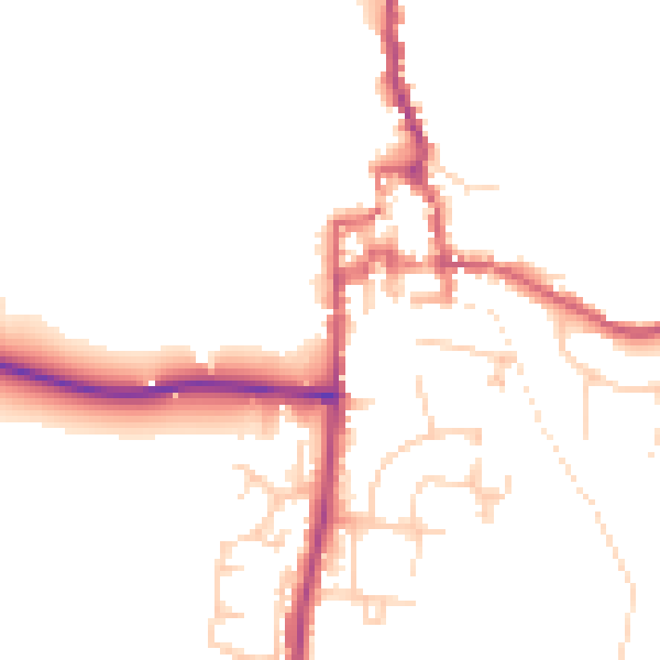 Daytime road noise heatmap for GU28 0DX