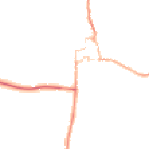 Night-time road noise heatmap for GU28 0DX