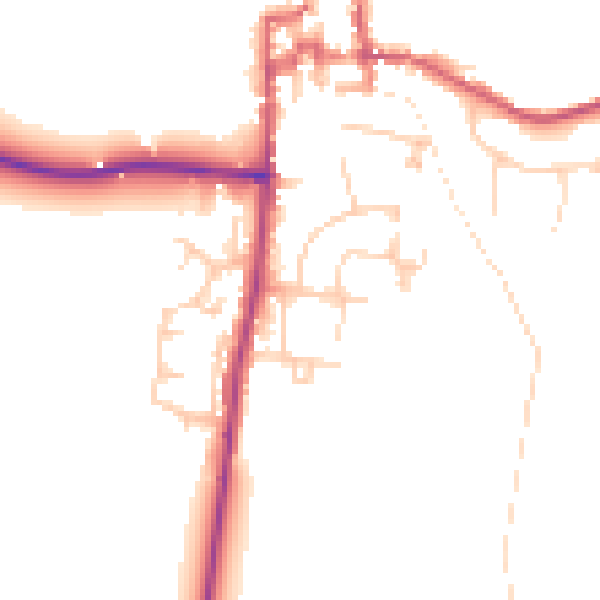 Daytime road noise heatmap for GU28 0EA