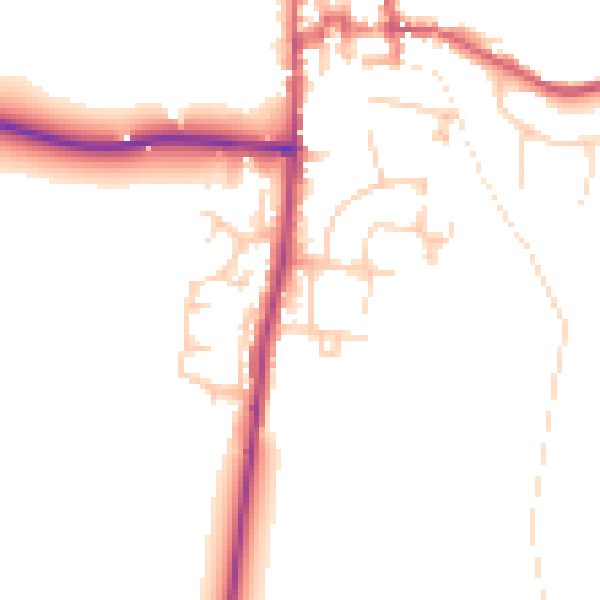 Daytime road noise heatmap for GU28 0EB