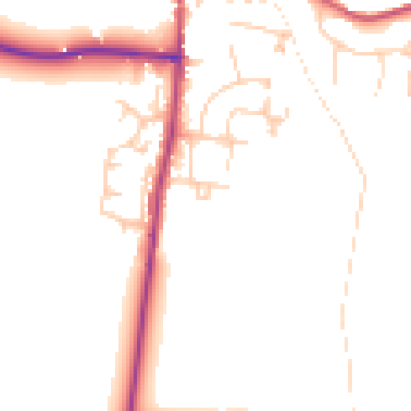 Daytime road noise heatmap for GU28 0ED
