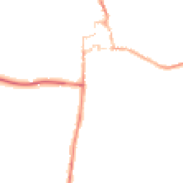 Night-time road noise heatmap for GU28 0ES
