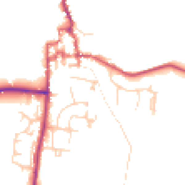 Daytime road noise heatmap for GU28 0FB