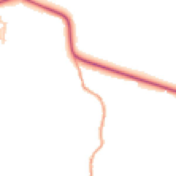 Daytime road noise heatmap for GU28 0HL