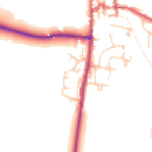 Daytime road noise heatmap for GU28 0HT